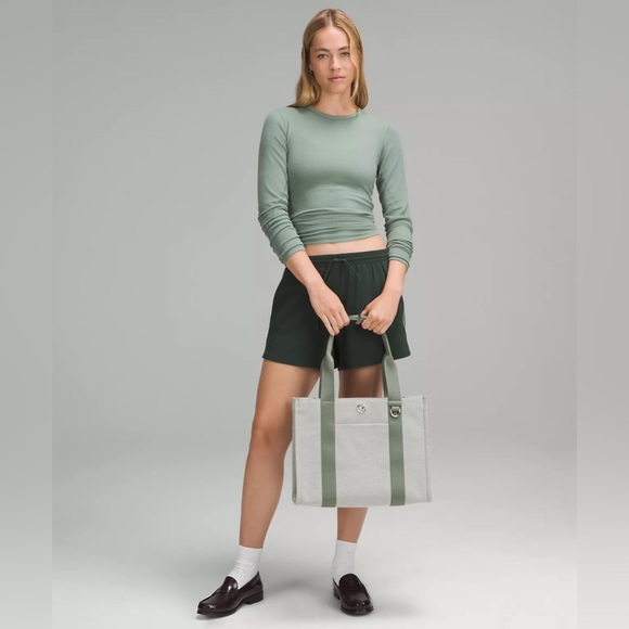 Lululemon Two-Tone Canvas Tote Bag 10L- Grey Eucalyptus/Light Ivory